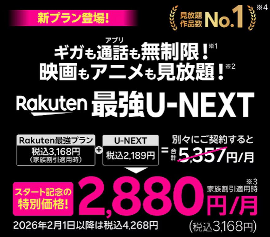 Rakuten最強U-NEXT